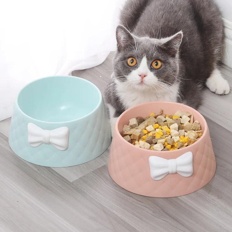 Lovely Bowknot Pet Feeding Bowl: Charming Design, Anti-Skid, Travel-Friendly, Durable & Functional  ourlum.com   