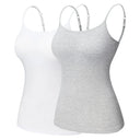 Adjustable Cotton Cami with Shelf Bra Women's Tank Top