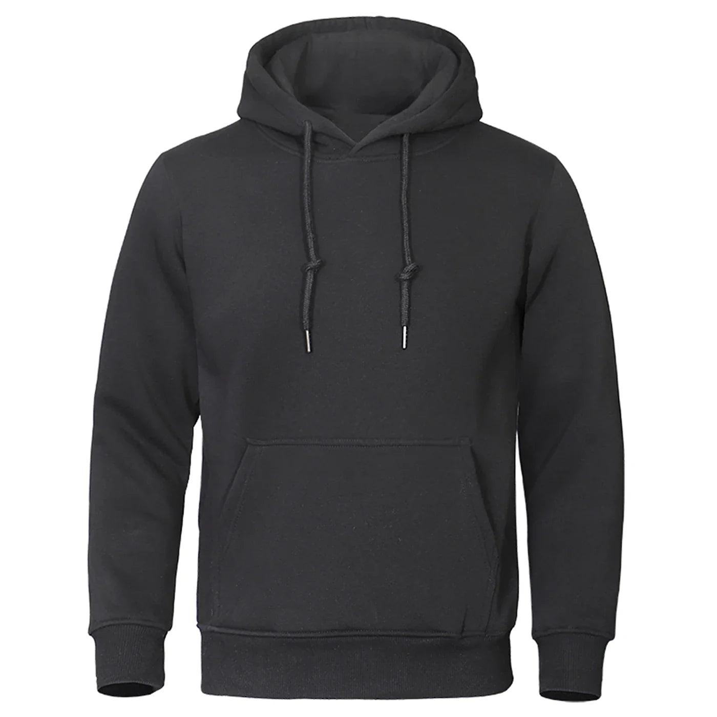 Solid Color Men's Fleece Hoodie: Hip Hop Streetwear Fashion Sweatshirt  ourlum.com   