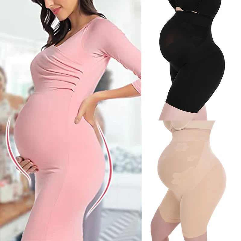 Seamless Maternity Shapewear Shorts for Belly Support and Comfort Under Dresses