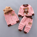 Cozy Winter Hooded Outerwear Set for Baby Boys and Girls  ourlum.com Pink 1 12M 