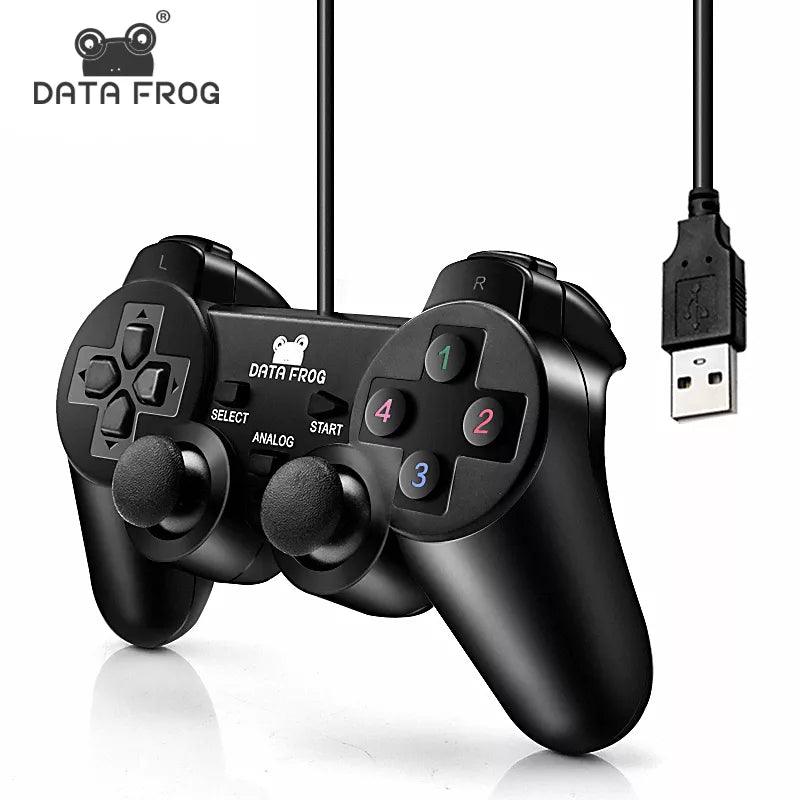 Vibration USB Gamepad Controller for PC Gaming - Black, Windows Compatible  ourlum.com   