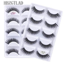 New Full 5 Pairs one box 3D Mink Hair False Eyelashes Natural Thick Long Eye Lashes Wispy Makeup Beauty Extension Tools H13  ourlum.com 5Pairs3dh-06  