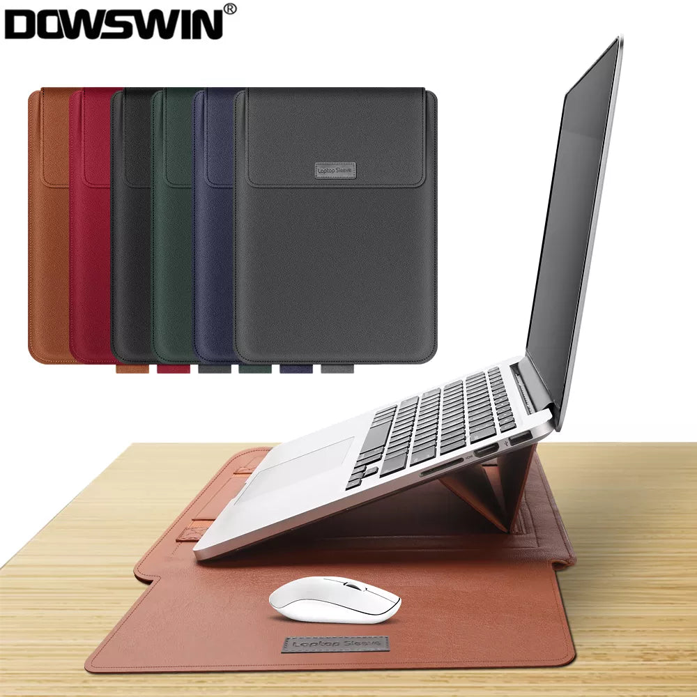 Premium PU Leather Laptop Sleeve Case for MacBook Air Pro 13 M1 M2 2022 - Fits Huawei ASUS Dell Notebooks 11"-16"  ourlum.com   