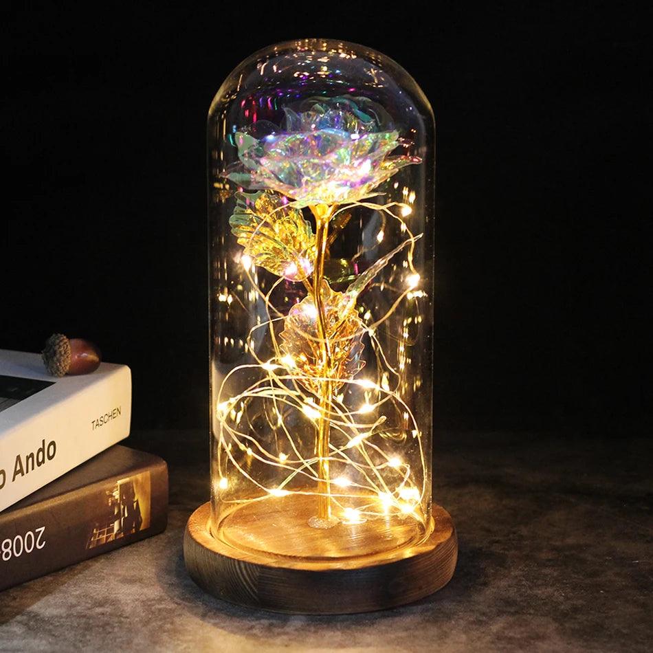 Enchanted Galaxy Rose LED Glass Dome - Eternal Love Gift for Valentine's Day and Mother's Day  ourlum.com   