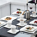 MALACASA Amparo 60-Piece White Porcelain Dinnerware Set