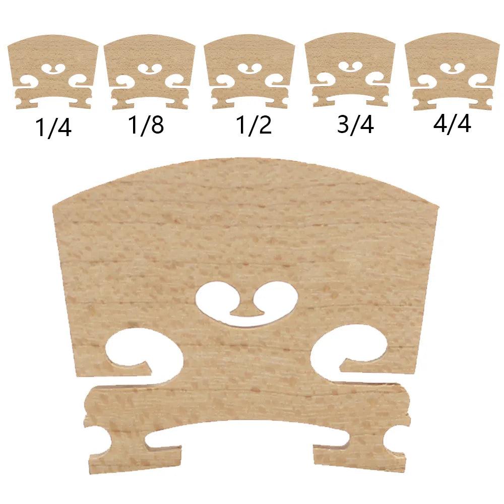 Violin Bridges Fiddle Maple Wood for 4/4-3/4-1/2-1/4-1/8 Size Musical Instrument Accessories Violin Strings Bridge Part Tools