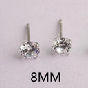 Sparkling Crystal Silver Stud Earrings Elegant Wedding Jewelry