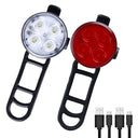 Waterproof Portable Mini Bike Lamp White Front Light Red Taillight