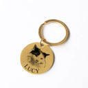 Personalized Stainless Steel Pet Photo Necklace and Keychain Combo Gift