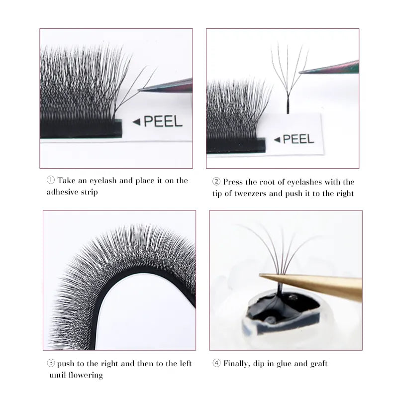 Enhanced Beauty W-Shaped Eyelash Extensions: Handcrafted for Natural 5D Effect
