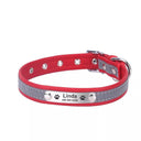 Reflective Leather Personalized Dog Collar with Custom Engraved ID Tag  ourlum.com red XS Neck 20-26 cm United State