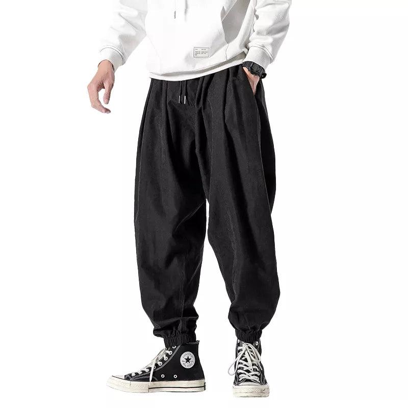 Black Hip Hop Streetwear Jogger Harem Trousers for Men  ourlum.com   