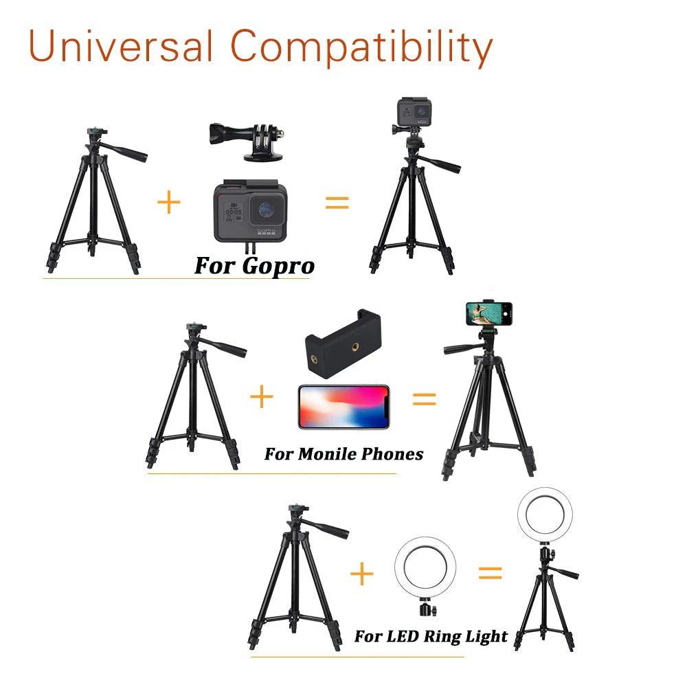 40-inch Aluminum Phone Tripod Stand for Gopro iPhone Samsung Xiaomi Huawei - Universal Photography Companion  ourlum.com   