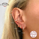 Sterling Silver Hoop Earrings Zircon Chic Circle Design