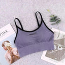 Ultimate Comfort Cotton Sports Bra for Women - Stylish Crop Top for Gym and Everyday Wear  Our Lum violet Free Size 