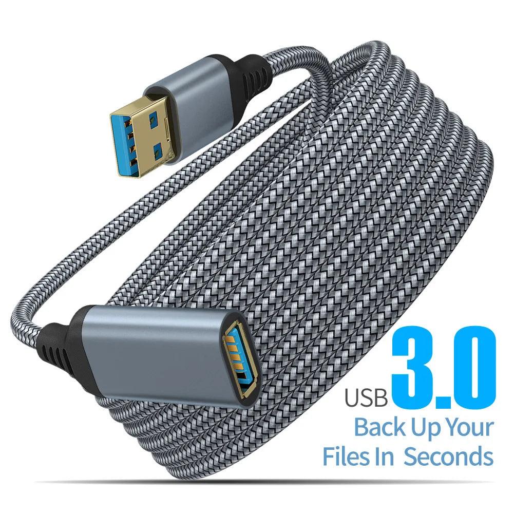 High-Speed USB 3.0 Male-To-Female Data Extension Cable with Nylon Braiding  ourlum.com   