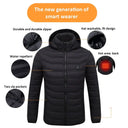 17 PCS Heating Men Winter Warm USB Jackets Hooded Waterproof