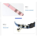 Adjustable Cat Collar with Bell | Cotton Security Snap SEO - Stylish, Safe, Comfortable, Customizable  ourlum.com   