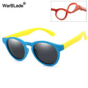 YouthFlex Polarized Sunglasses for Kids-Flexible Silicone Frame-UV400 Protection-Fashionable Shades-Eyewear for Boys and Girls  ourlum.com blue yellow gray  