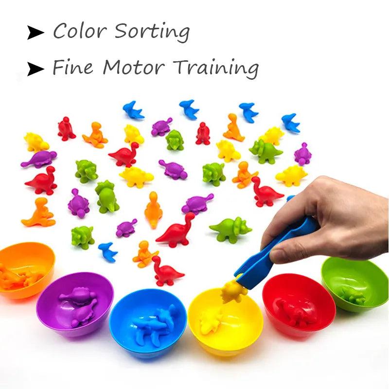 Montessori Rainbow Counting Bear Animal Matching Game Toy  ourlum.com   