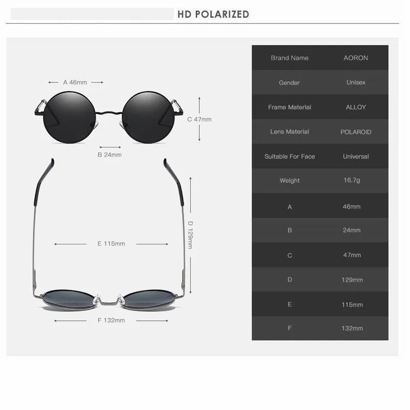 Unisex Vintage Polarized Sunglasses with UV Protection - Trendy Metal Frame Eyewear