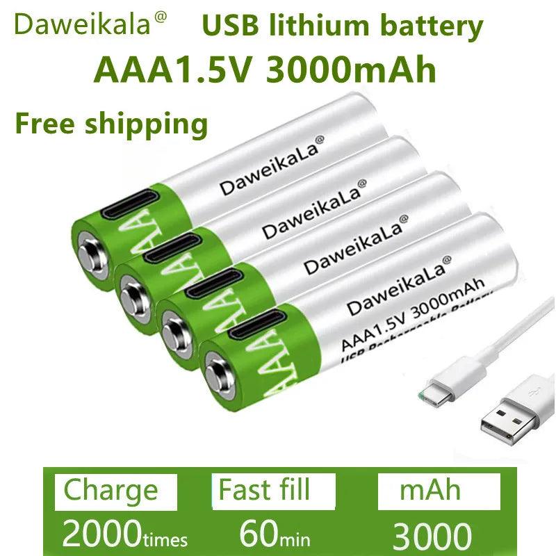 Lithium AAA Battery: USB Rechargeable for Toy Keyboard Performance  ourlum.com 10pcsAAA1.5V3000mAh  