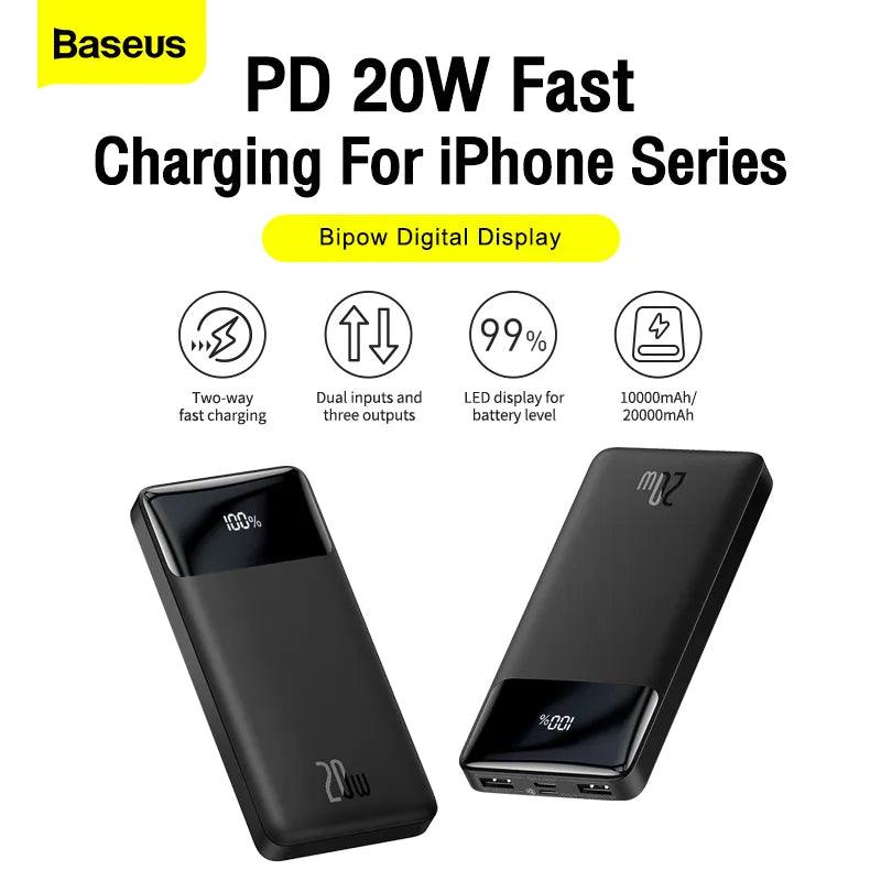 Baseus Portable Power Bank: Fast Dual Outputs, LED Display, Compact Size  ourlum.com   