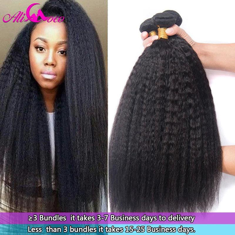 Transform Your Look with Luxurious Peruvian Kinky Straight Hair Bundles - Top-Quality Human Hair Extensions  ourlum.com CHINA 24 26 28 