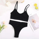 Seamless Push-Up Bra and Panty Set with Tank Crop Tops - Luxury Comfort Collection  Our Lum Thong Style BLACK L-XL 