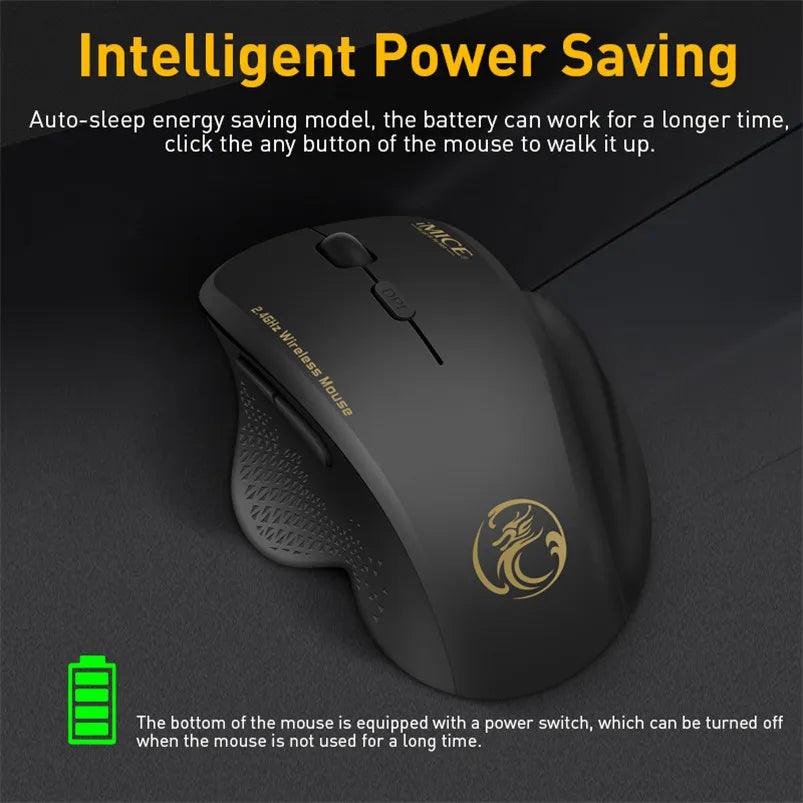 Ergonomic Wireless Mouse with USB Receiver - 6 Button Optical Mause for PC/Laptop  ourlum.com   