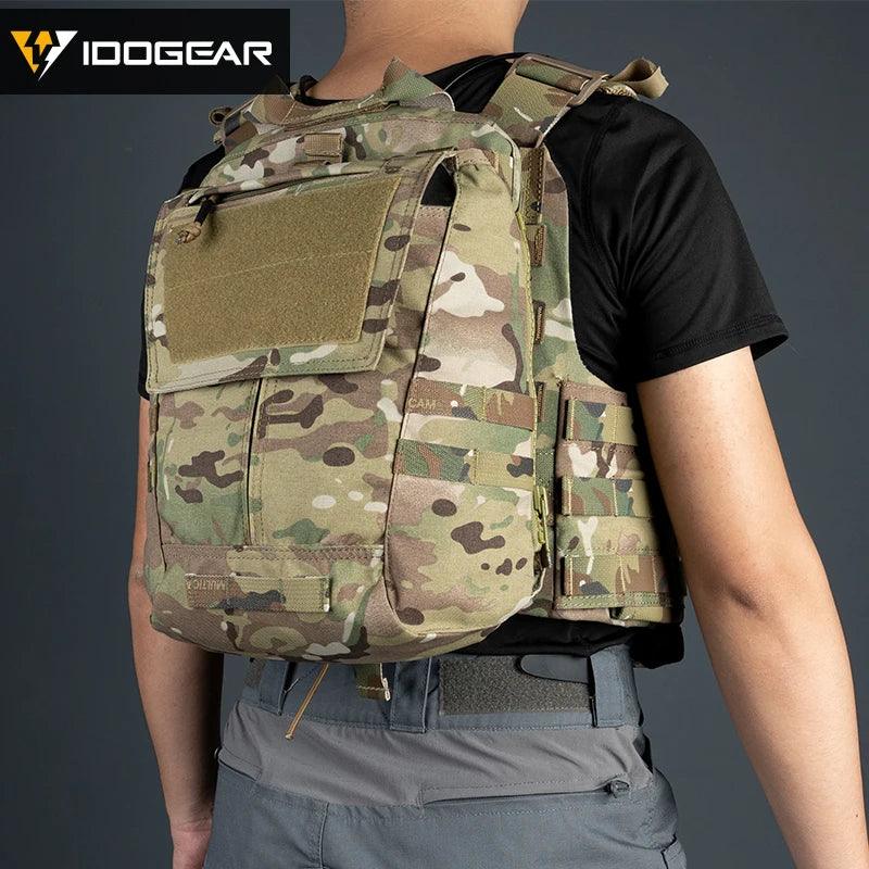 IDOGEAR Tactical Panel Zip on Pouch Backpack Plate Carrier Bag for CPC AVS JPC2.0 Vest 3531