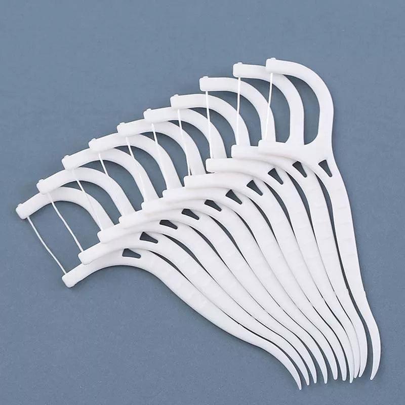 100Pcs Dental Floss Flosser Picks Toothpicks Teeth Stick Tooth Cleaning Interdental Brush Dental Floss Pick Oral Hygiene Care  ourlum.com   