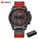 CURREN Chronograph Military Sport Watch: Stylish Waterproof Timepiece  ourlum.com black red-box CHINA 