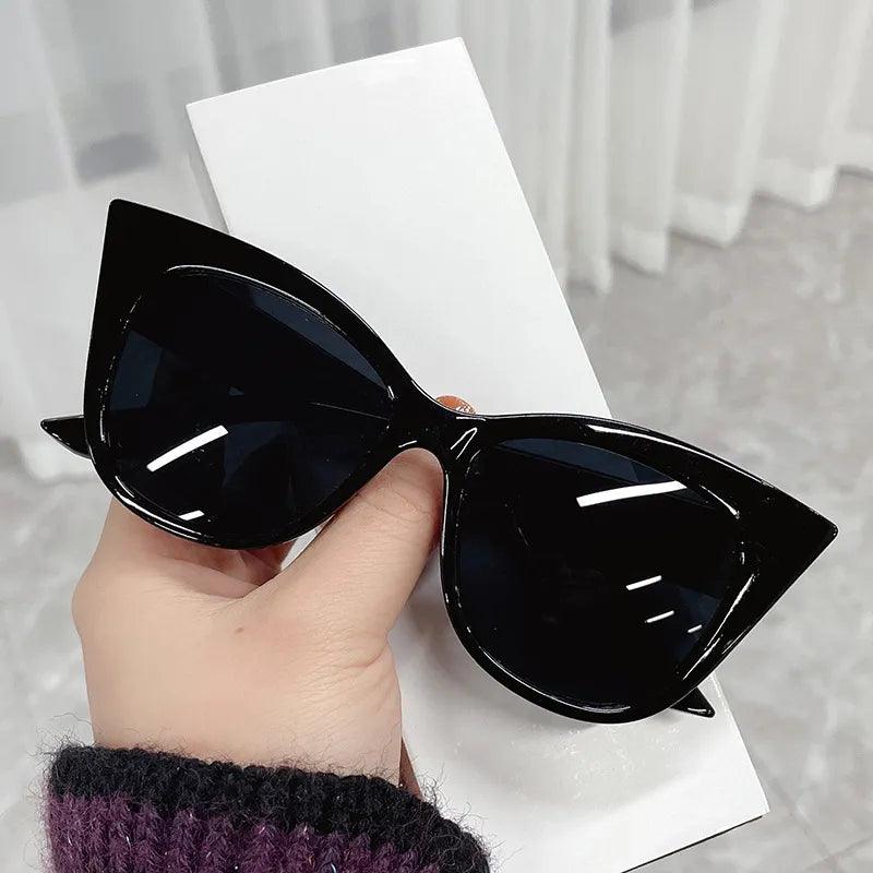 Vintage Cat Eye Sunglasses for Women - Oversized Gradient UV400 Designer Shades