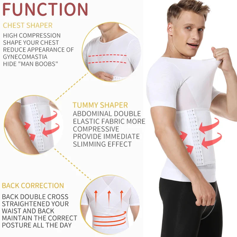 Men's Compression Shapewear Shirt for Tummy Control & Gynecomastia Support