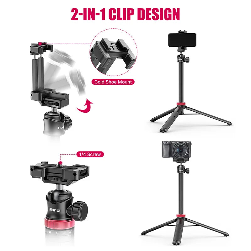 Livestreamer's Companion: Ulanzi MT-44 42inch Tripod with Phone Mount Holder for DSLR and Phones  ourlum.com   