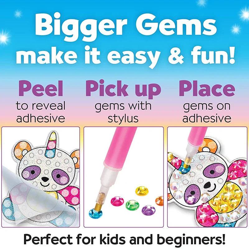 Big Gem Diamond Painting Sticker Kit Unicorn Animal Sealife Craft Toys  ourlum.com   