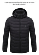 Men 9 Areas Heated Jacket USB Winter Electric Heating Coat