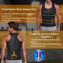 Mens Waist Trainer Vest Slimming Body Shaper Workout Tank