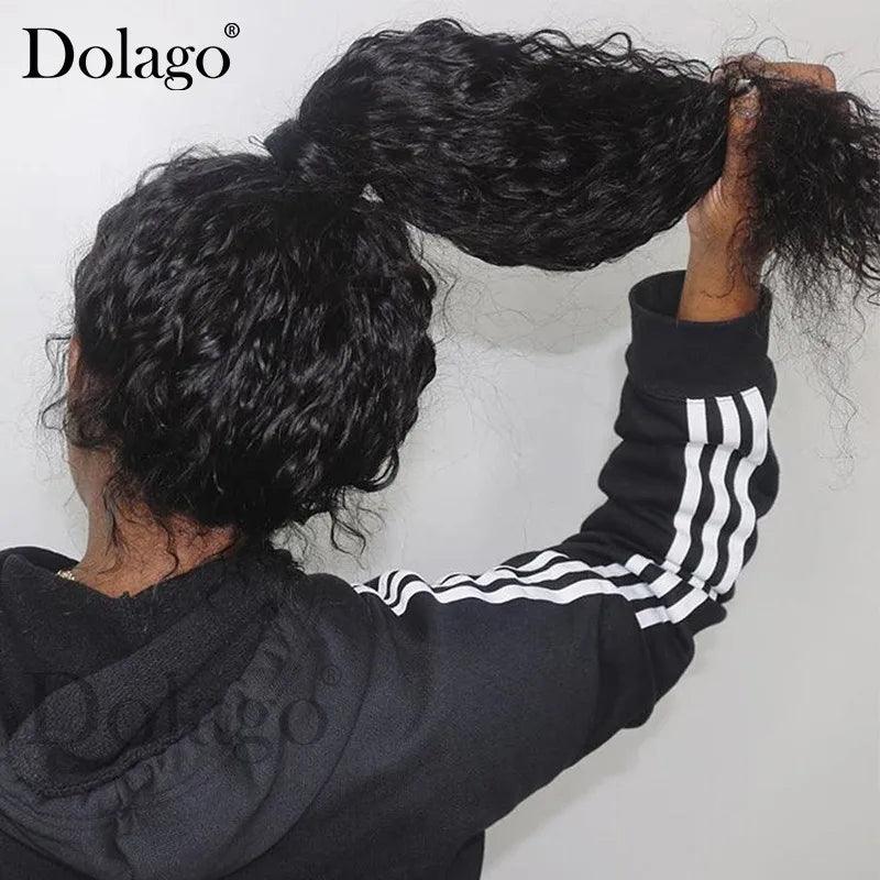 Voluminous Deep Wave 360 Lace Front Human Hair Wig with Pre Plucked Hairline  ourlum.com full lace 180density 16inches 