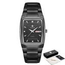 Square Luxury Men's Watch with Automatic Date Display Stainless Steel Gold Quartz Wristwatch  ourlum.com black black box United State 