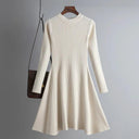 Knit Elegance Sweater Dress Chic A-Line Style for Women