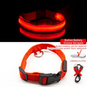 LED Dog Collar: High-Quality Fiber, Three Flash Modes, Visible Nylon  ourlum.com Red Button Battery XS  NECK 28-38 CM 