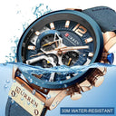 Men's Luxury Analog Leather Sports Watch: Military-Inspired Design  ourlum.com   