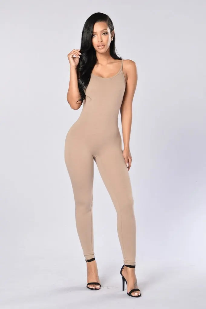 Chic Streetwear Women's Skinny Jumpsuit with Pencil Pants - Elegant All-Season Romper  OurLum.com   