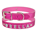 Custom Rhinestone Dog Collar with Personalized Name Plate  ourlum.com Rosered XS 20-26cm United State