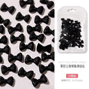 50pcs/Bag Black And White Nail Art Bowknot Resin 3D Nail Jewelry Three-Dimensional Ribbon Polishing Jewelry DIY Nail Art Design  ourlum.com   