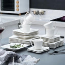 MALACASA Amparo 60-Piece White Porcelain Dinnerware Set