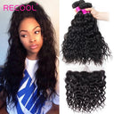 Brazilian Water Wave Lace Frontal Hair Bundle 100% Human Hair